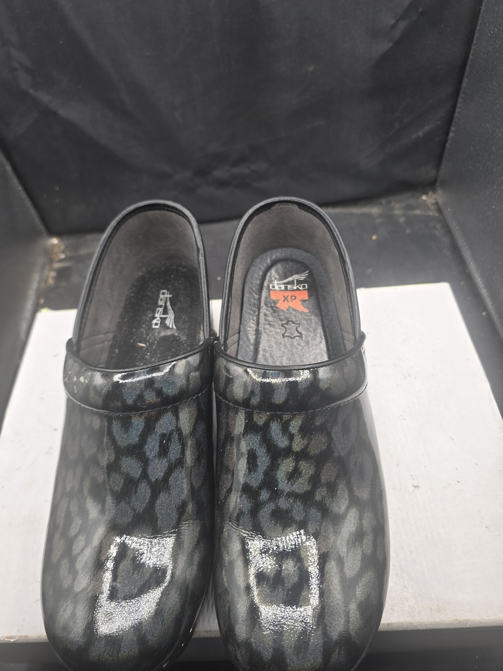 Dansko XP Clog‎ in Shimmery Black Leopard Print